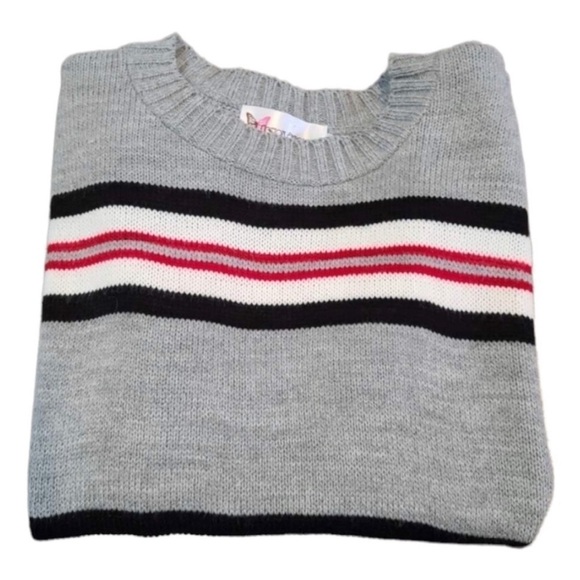 Cotton Emporium Blue And Grey Knit Striped Sweater Size M - Picture 3 of 3